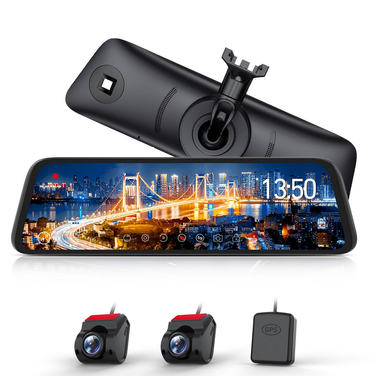 T10 デジタルミラードライブレコーダー 前後カメラ 10インチタッチ画面