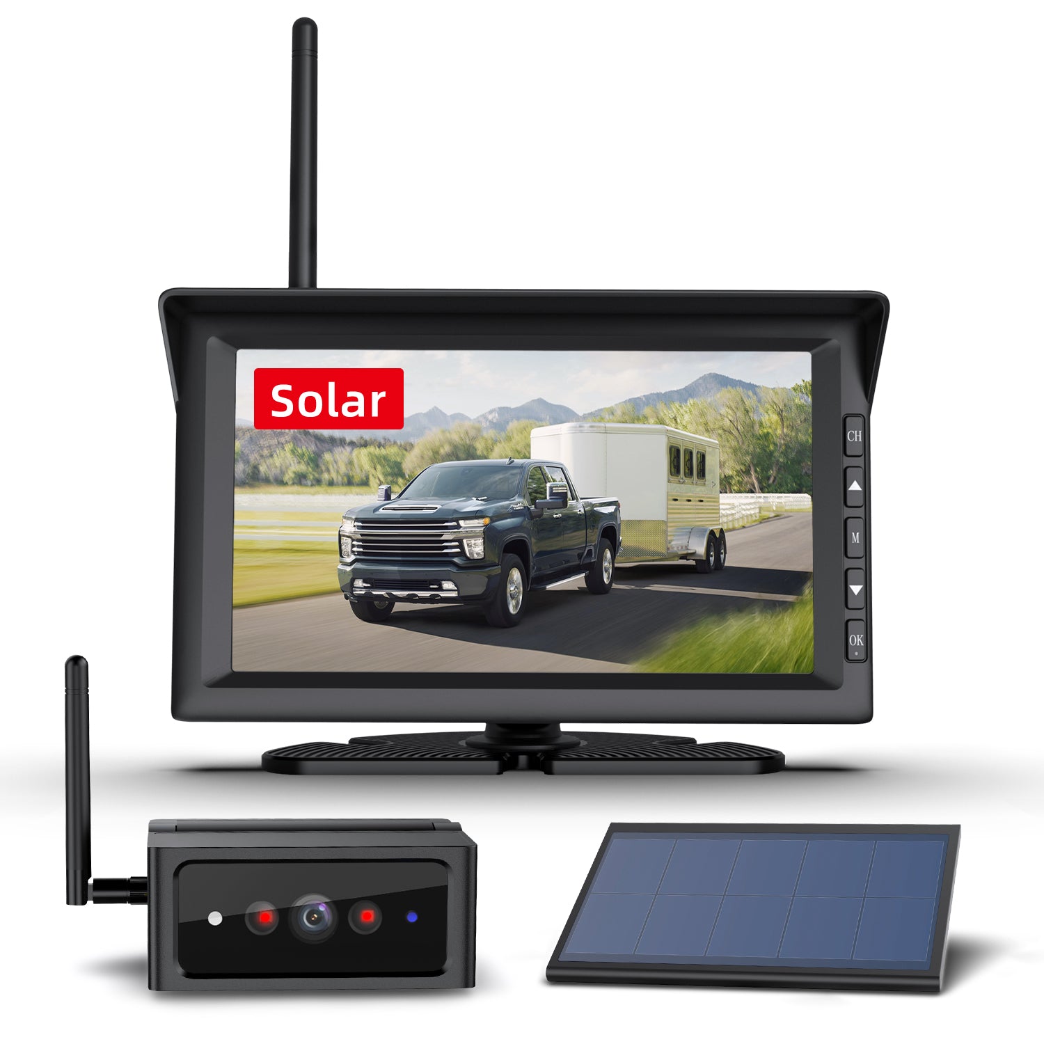 Wireless Solar Rear Camera Solare, kabellose Rückfahrkameras – Einfache Montage & ohne Verkabelung ...