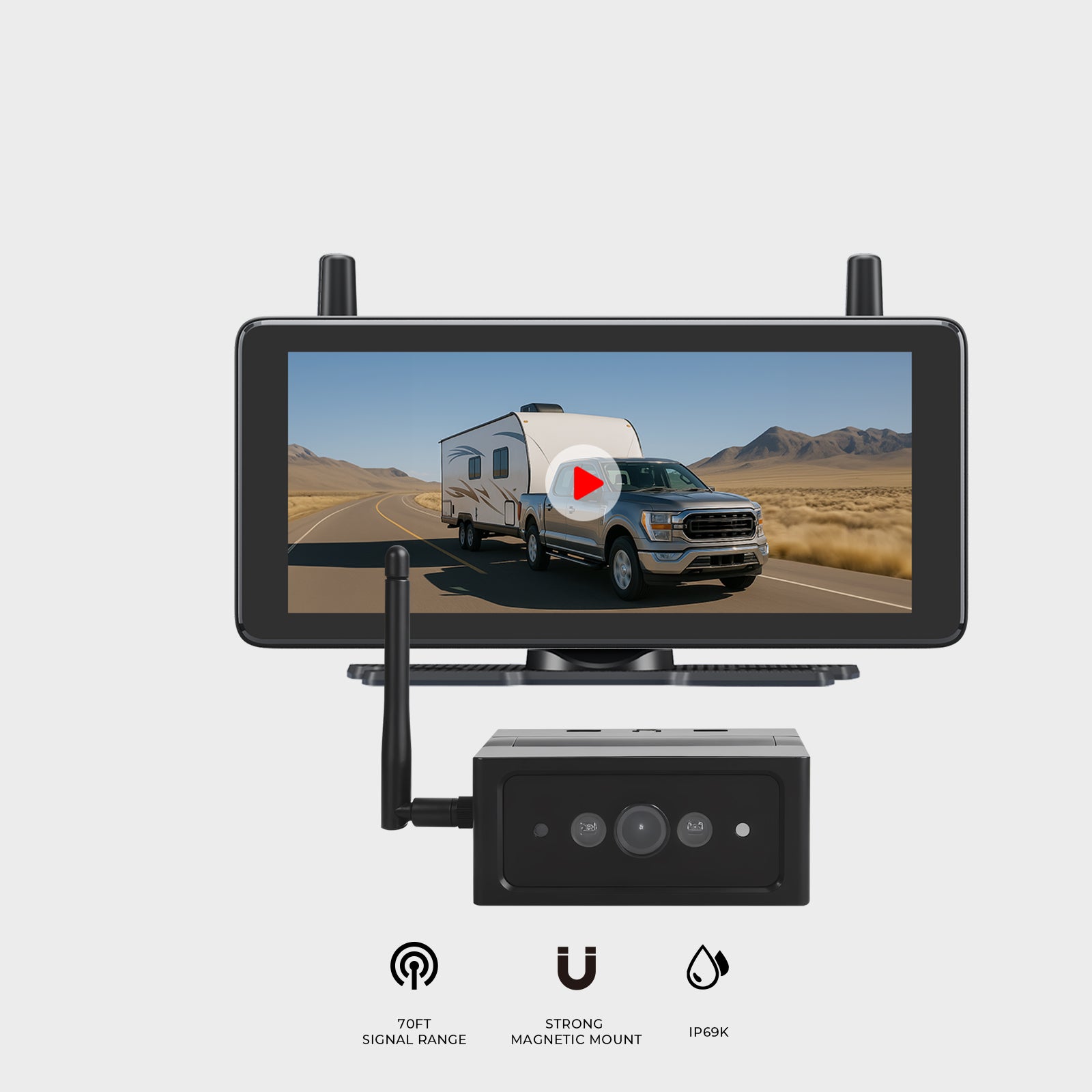 Solar4B Max 1080P Magnetic Wireless Backup Camera with DVR Loop Recording