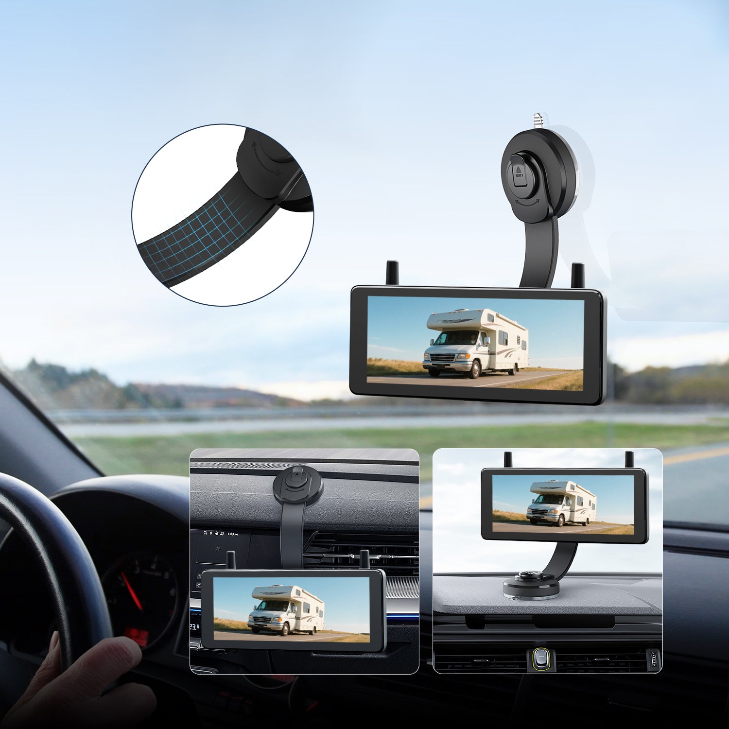 X8 Suction Cup Mount for Backup Camera Monitor