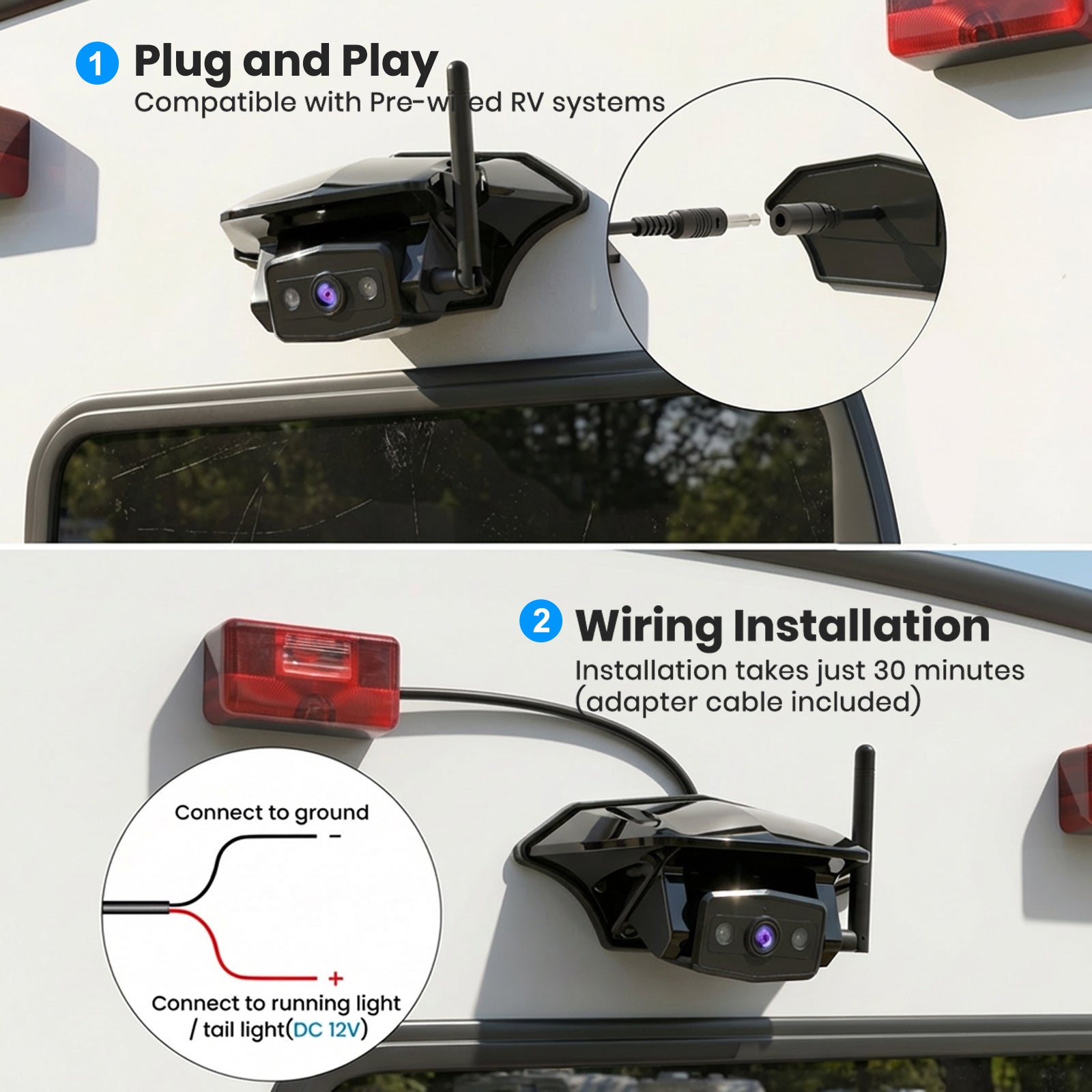 Vista RC08 Upgraded RV Backup Camera with CarPlay