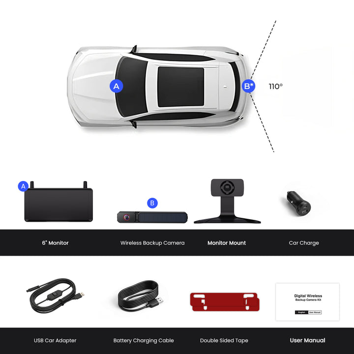 Solar1 Pro 6 – Upgraded Solar Wireless Backup Camera with 6” Display ...