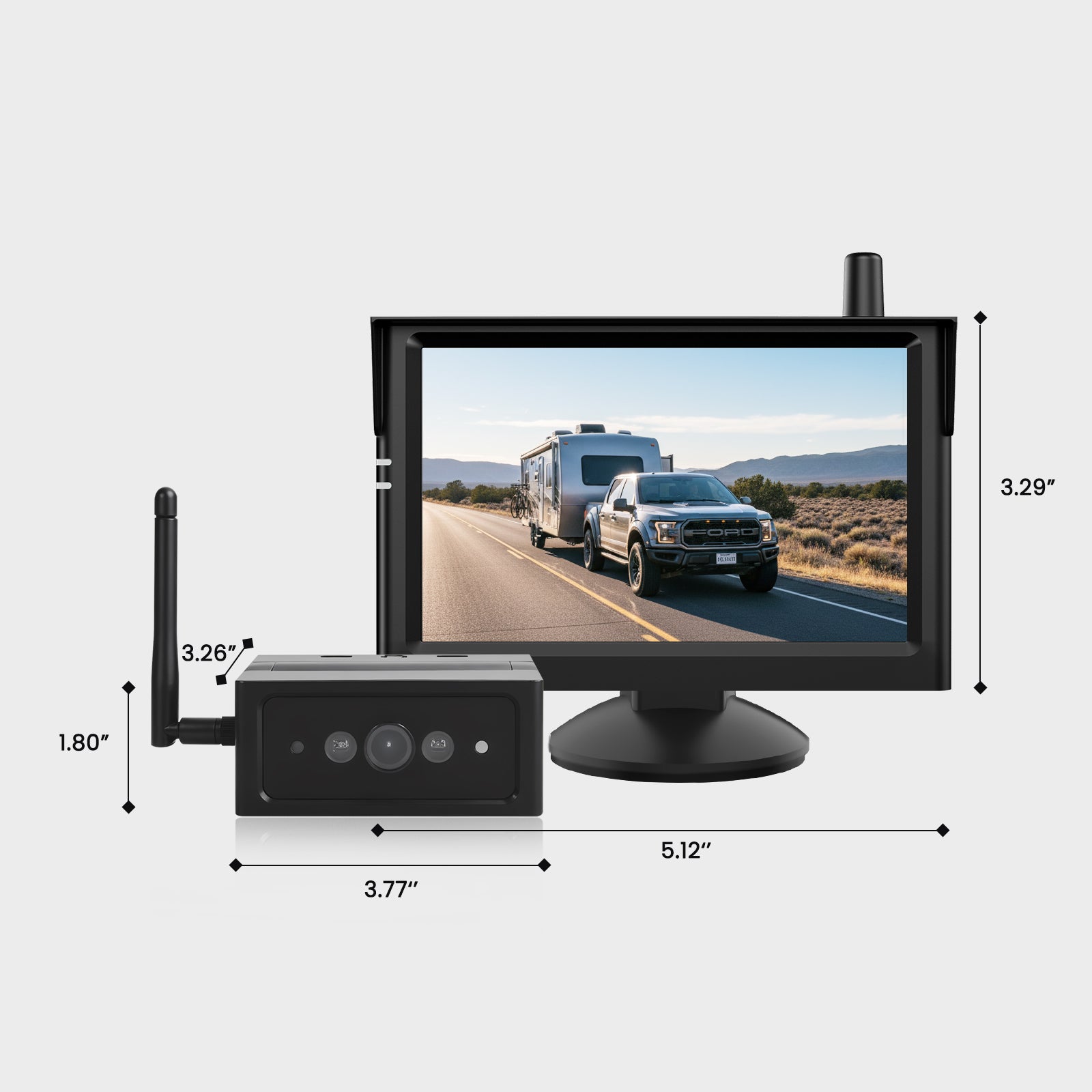 Solar4 B 1080P Magnetic Portable Backup Camera Wireless with 5" Monitor for RV and Camper Trailer