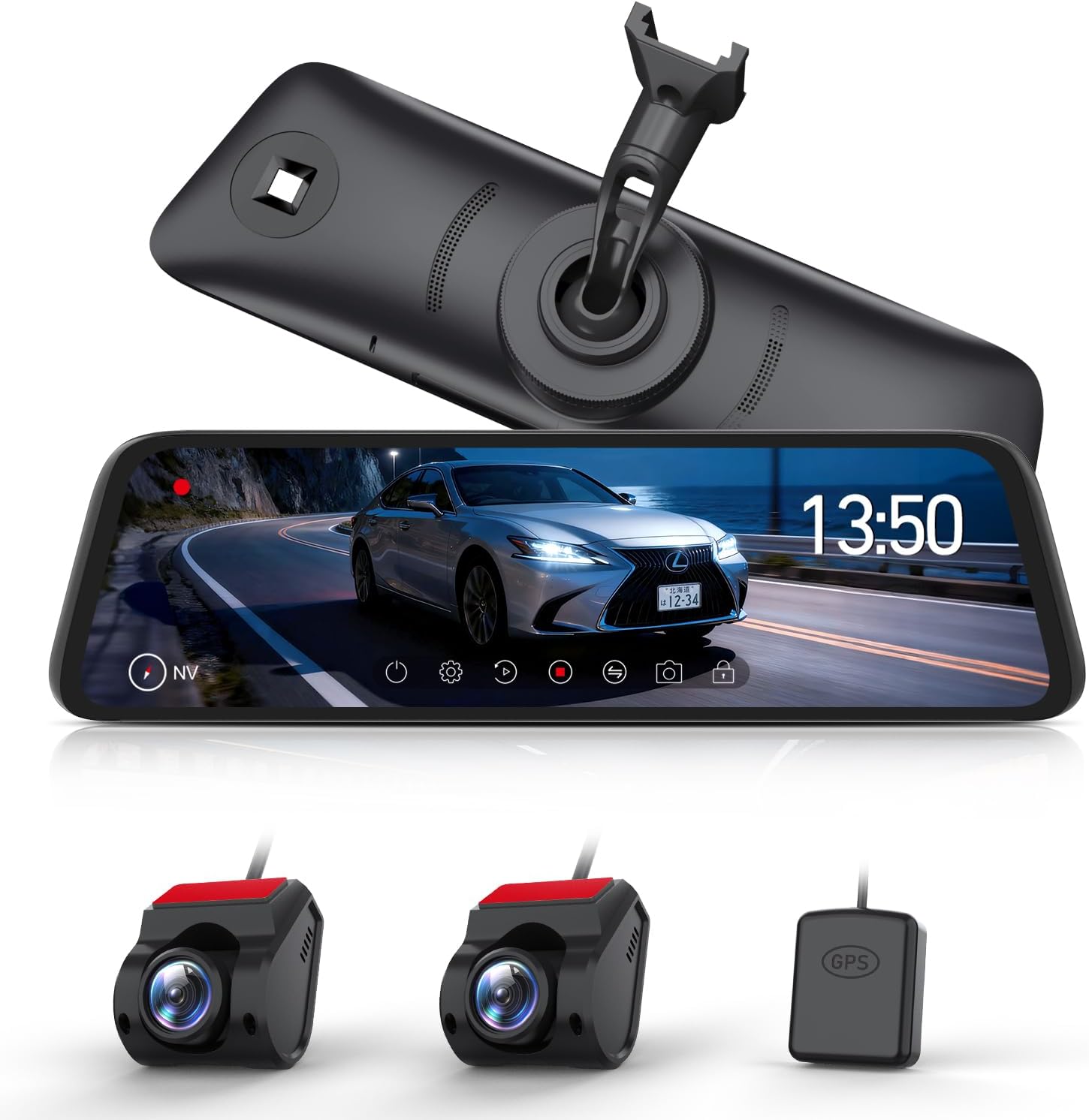 T10 Pro 純正交換 ミラー型ドラレコ ソニー IMX662 10 インチ 前後分離