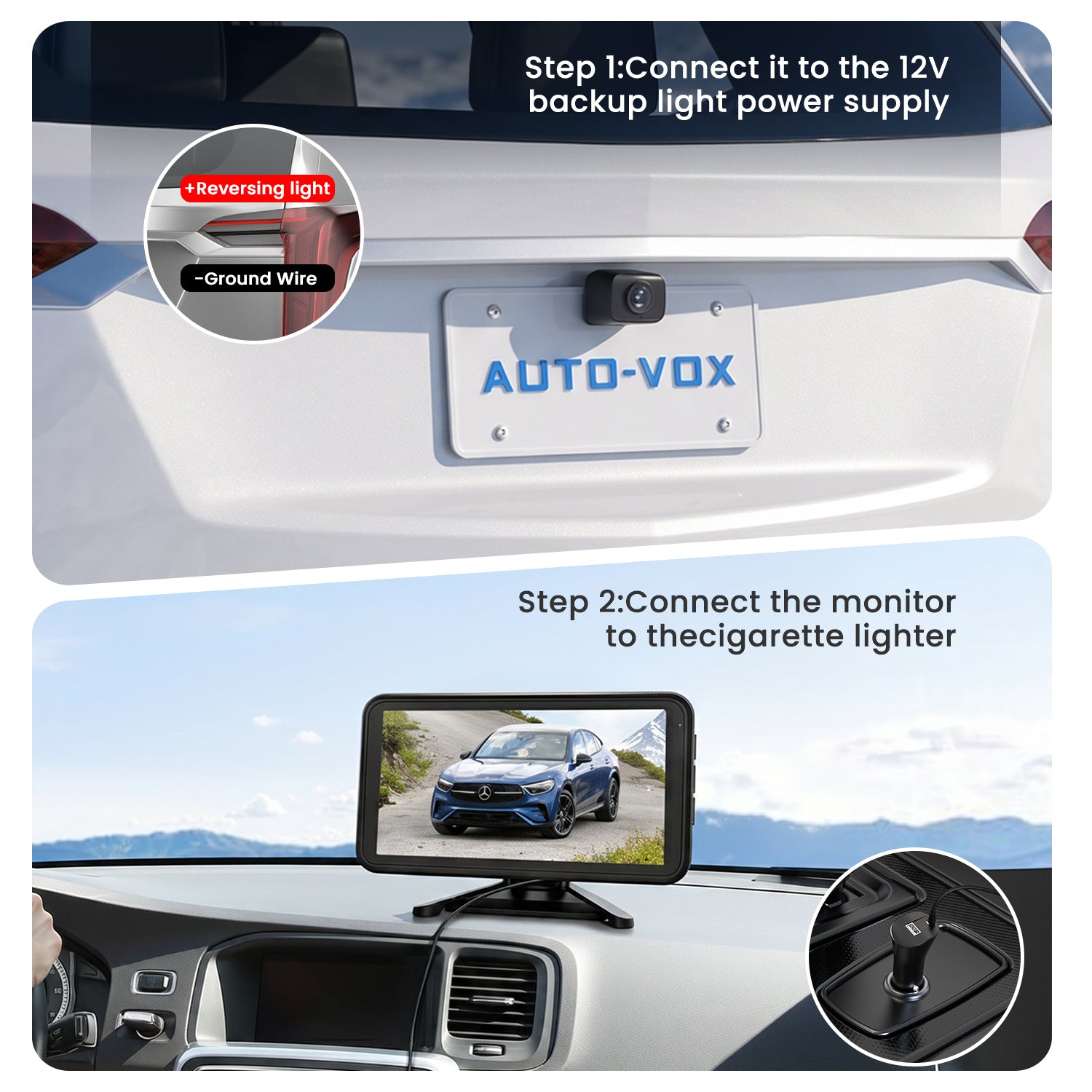 W12 1080P Wireless Backup Camera with 5" Monitor and Dual Camera Support