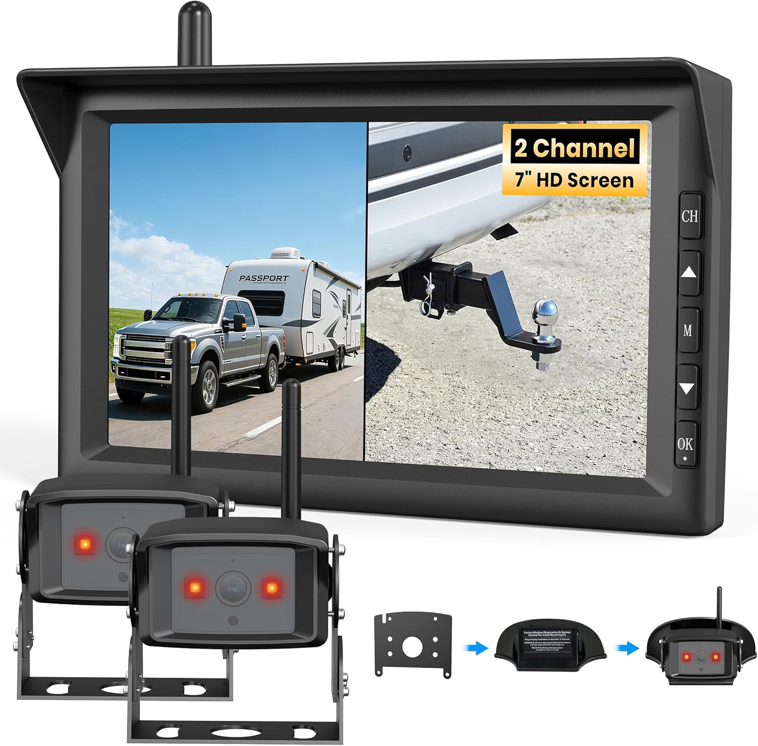 W10 For Furrion Backup Camera For RV with 7" Monitor