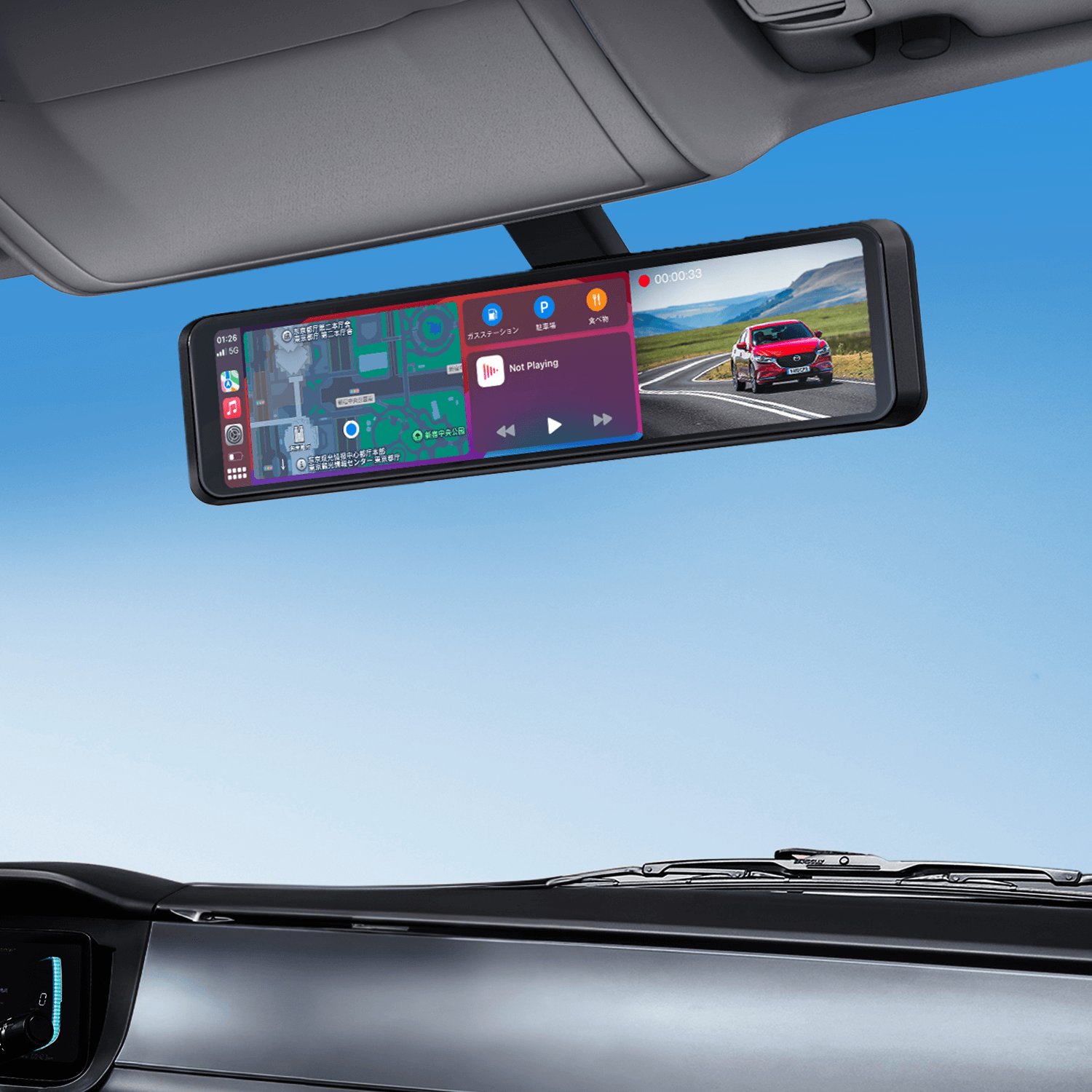 RC04 4K Rear View Mirror Camera with Carplay & Android Auto – AUTO-VOX