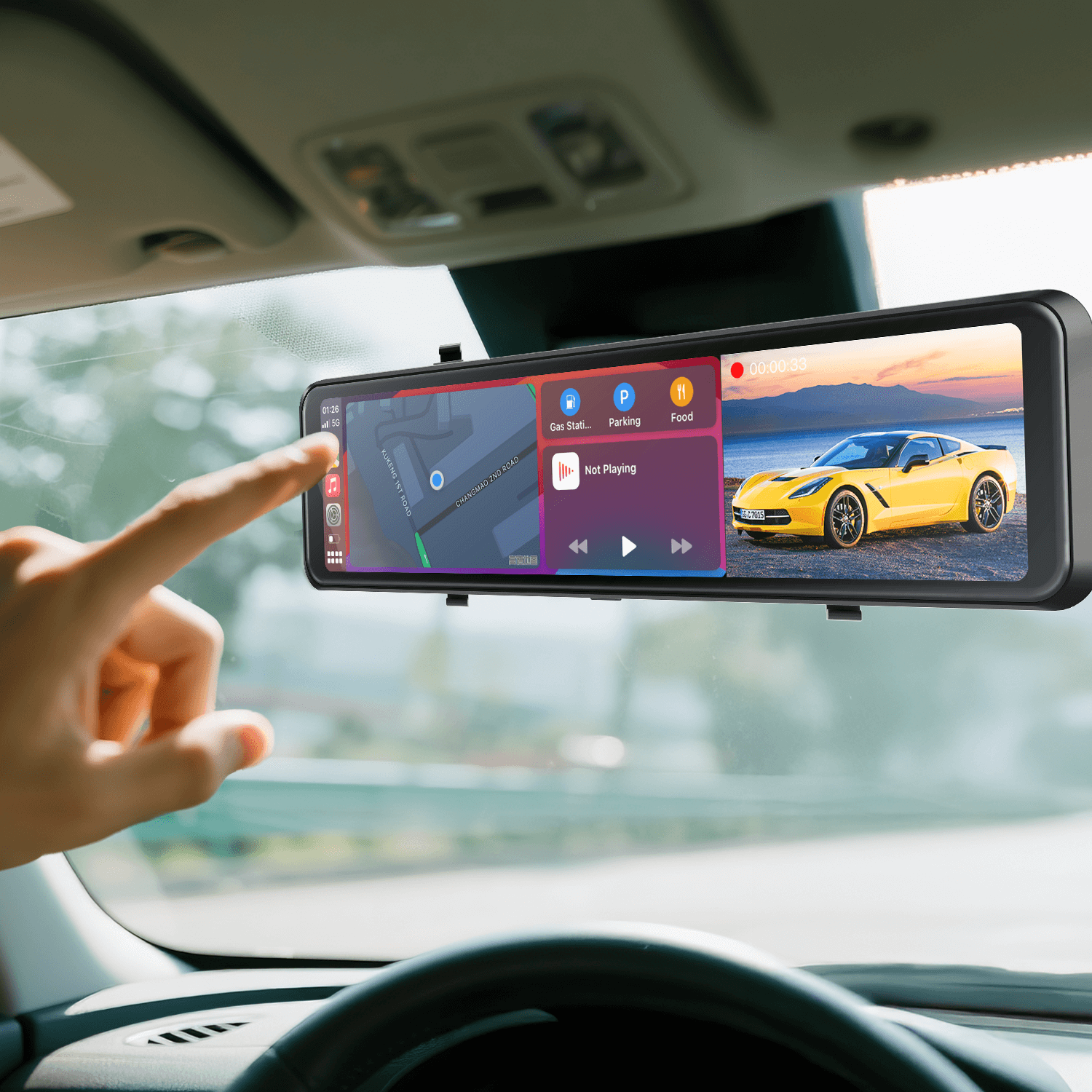RC04 4K Rear View Mirror Camera with Carplay & Android Auto – AUTO-VOX