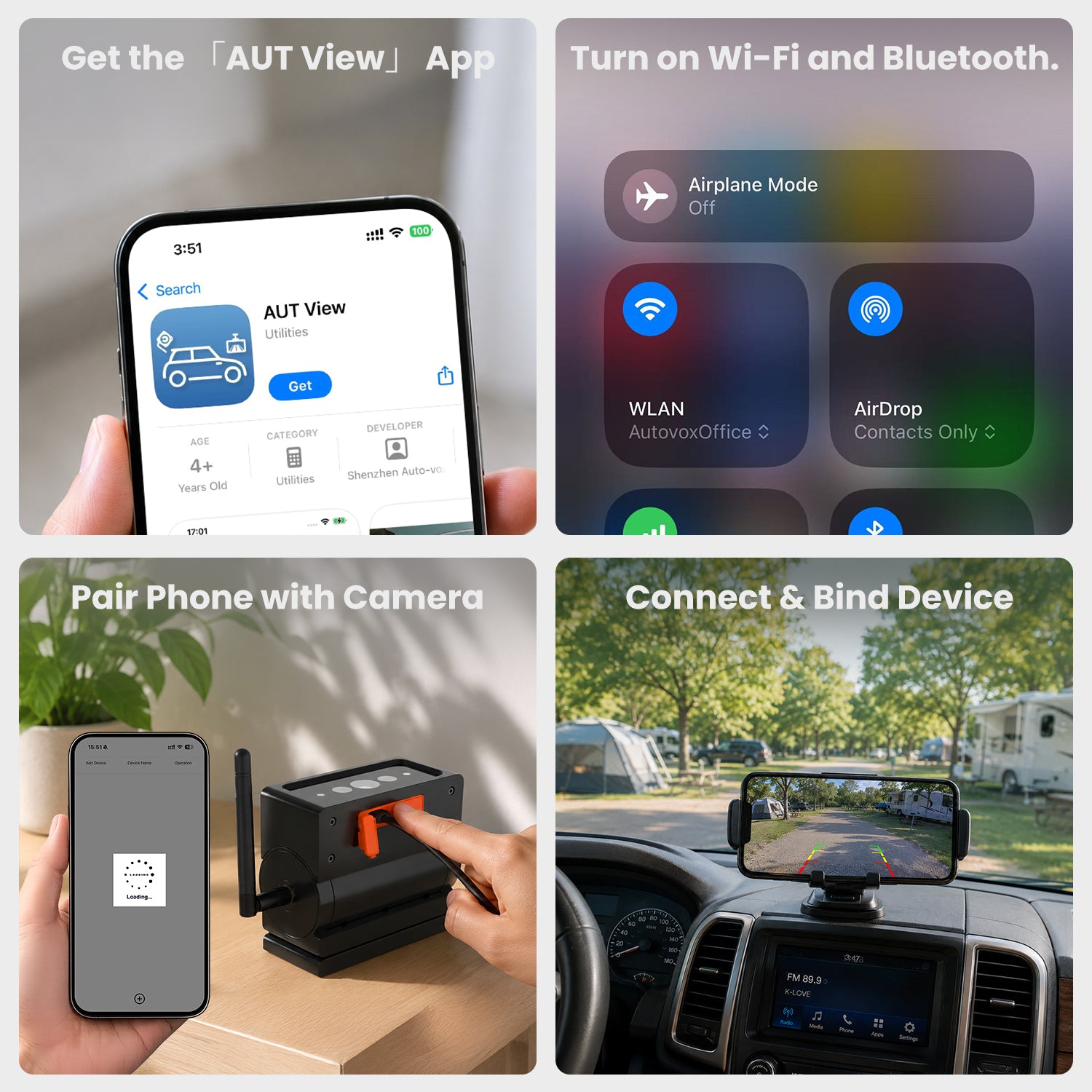 S4W Solar Magnetic WiFi Backup Camera for iPhone & Android