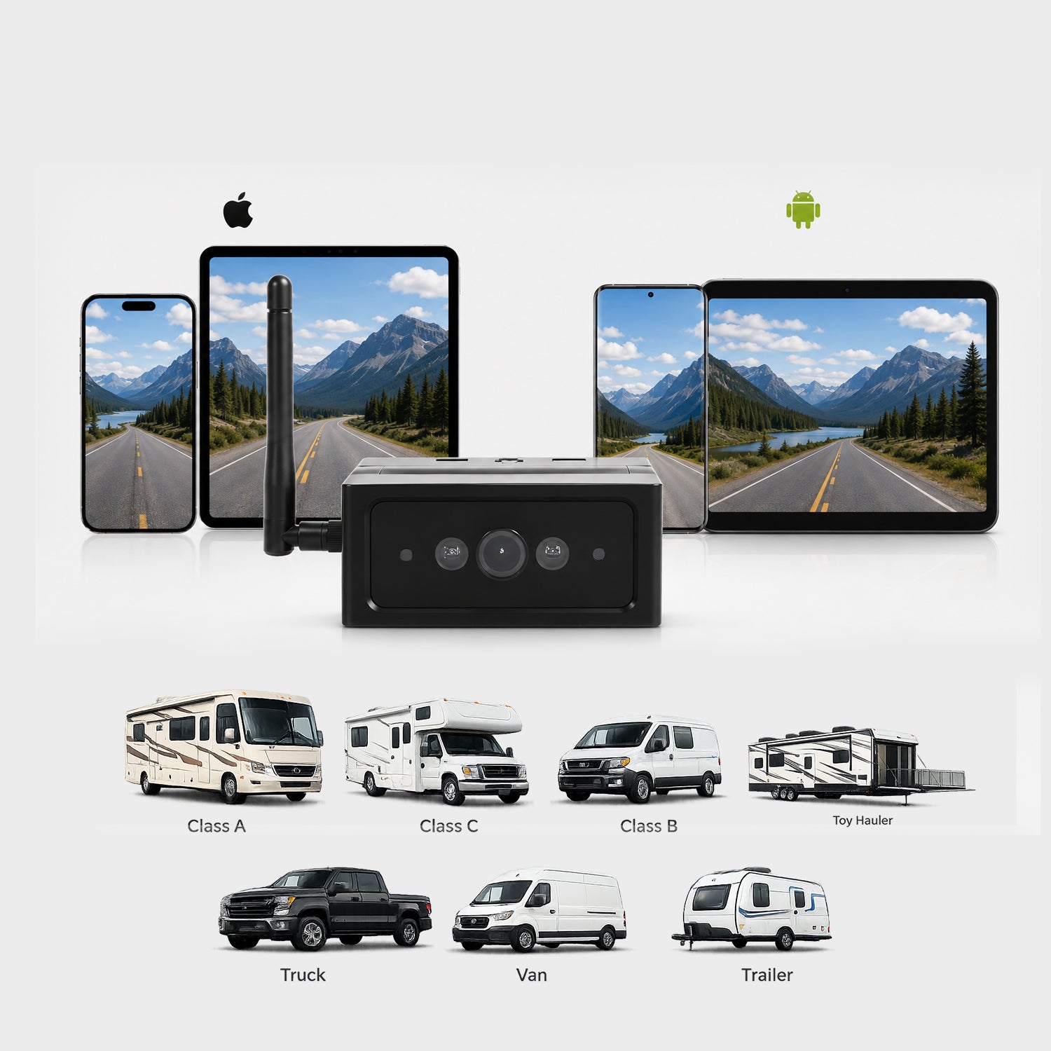 S4W Solar Magnetic WiFi Backup Camera for iPhone & Android