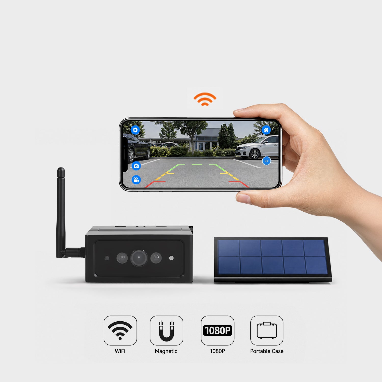 S4W Solar Magnetic WiFi Backup Camera for iPhone & Android