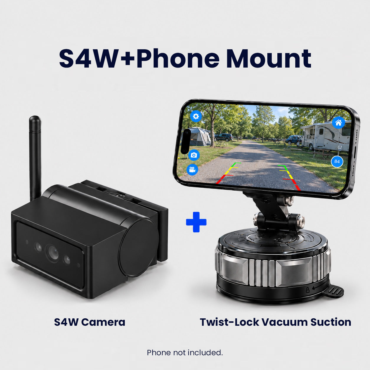 S4W Solar Magnetic WiFi Backup Camera for iPhone & Android