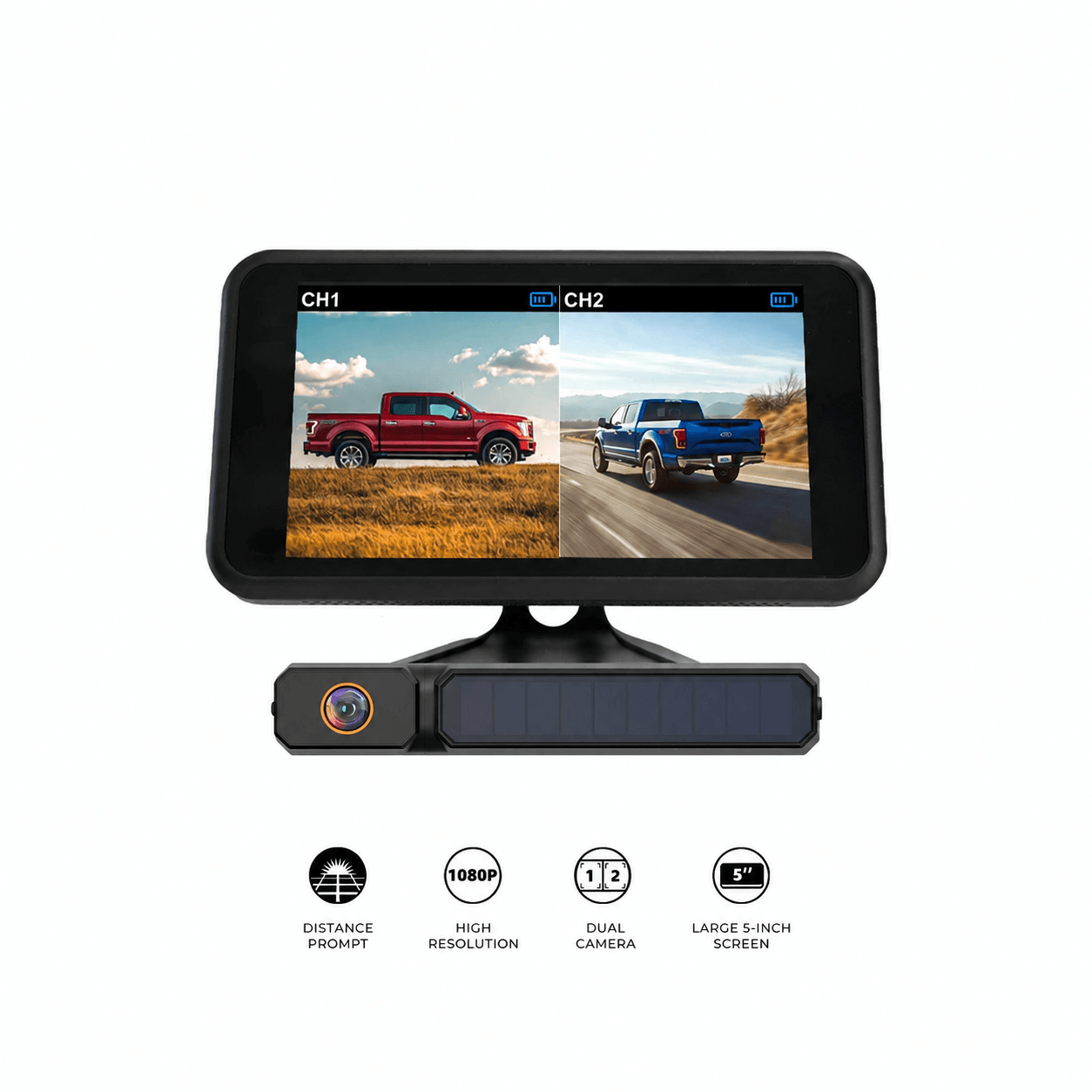Solar3A Plus 1080P Rechargeable Wireless Backup Camera Dual Channels Support