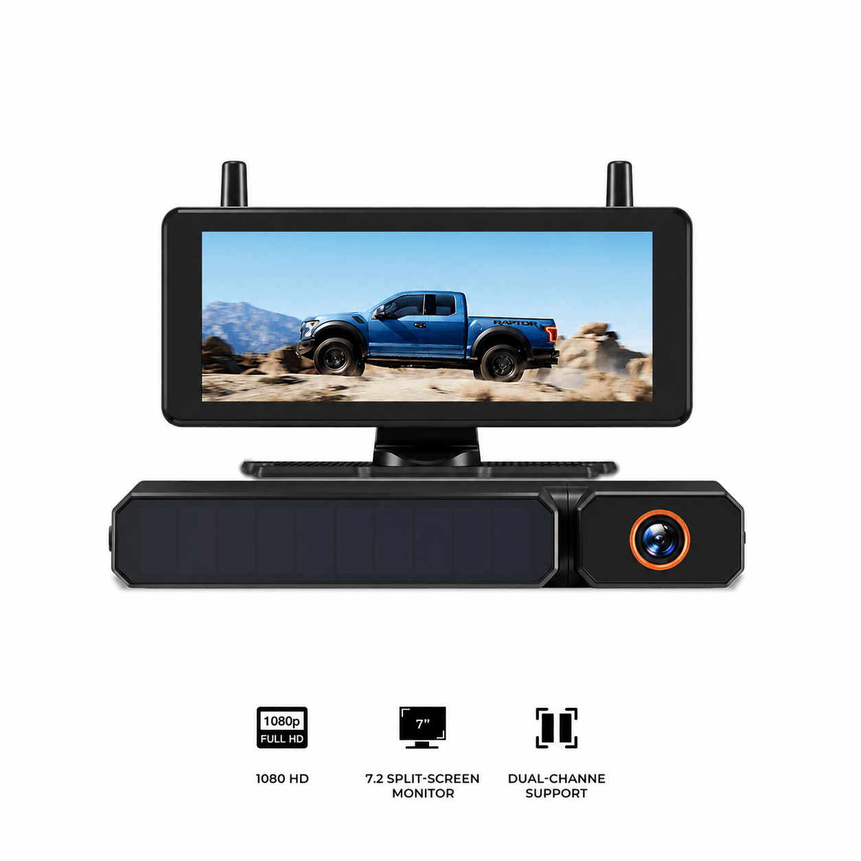 Solar3A Plus Max Wireless Backup Camera 7.2" Screen & DVR