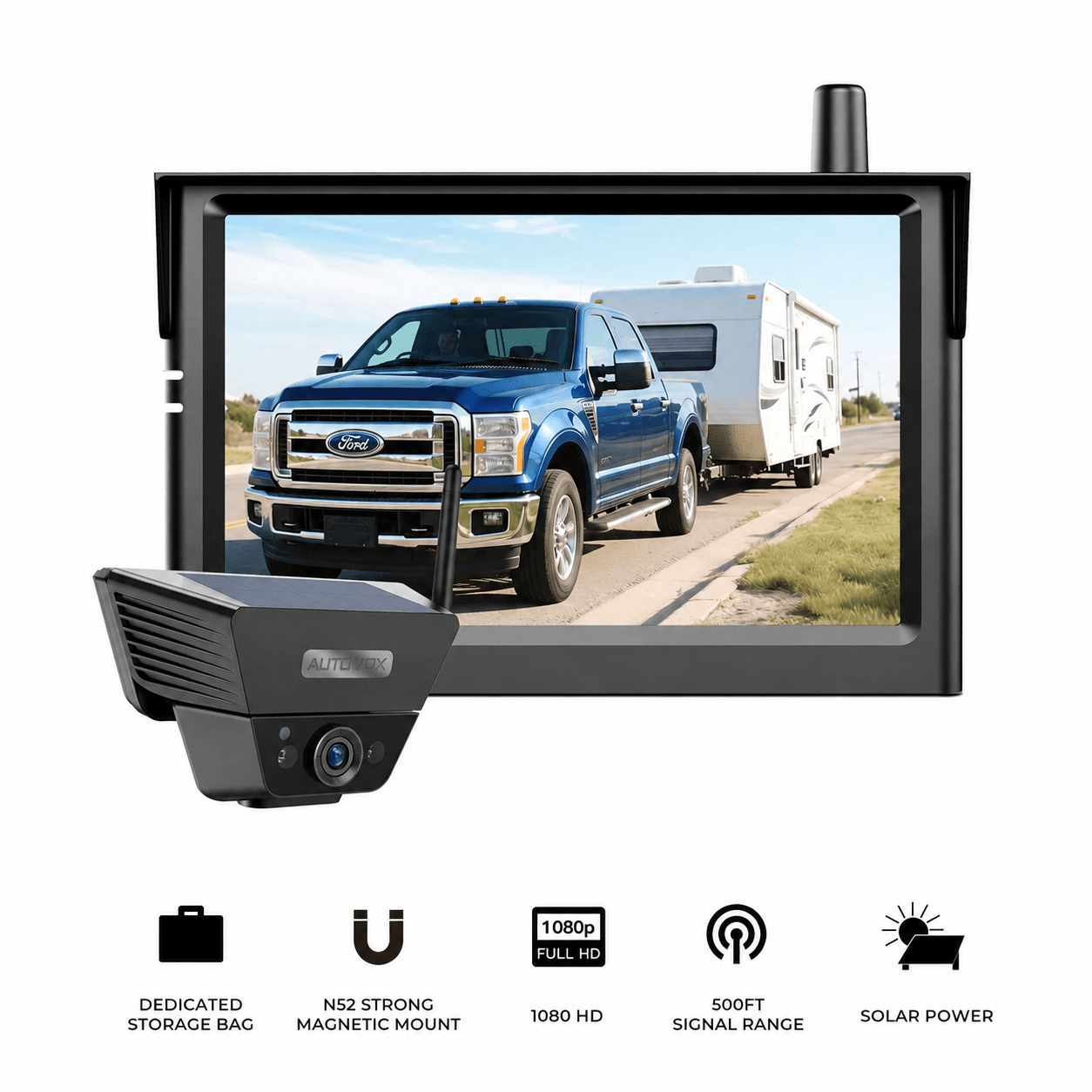 Solar 5A Wireless Magnetic Backup Camera for RV & Campers