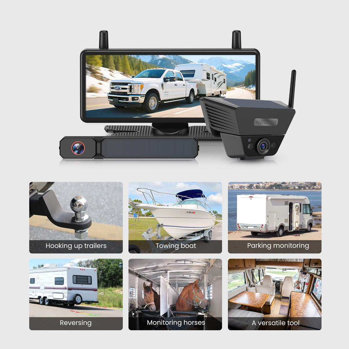 Solar5C Dual-Channel Rückfahrkamera-System mit Magnet & Kennzeichen