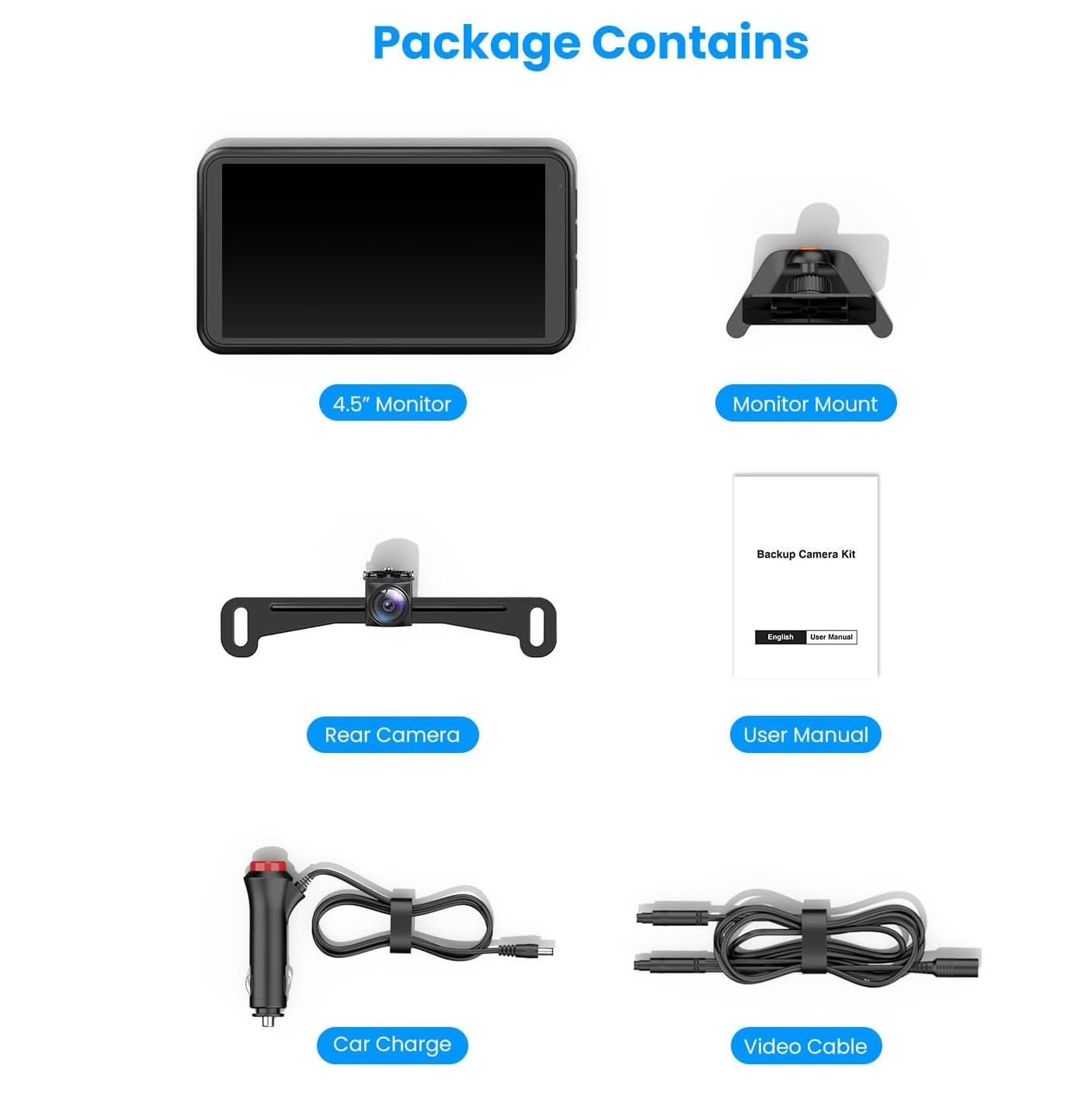 M1PRO HD 1080P Backup Camera with 3X Digital Zoom