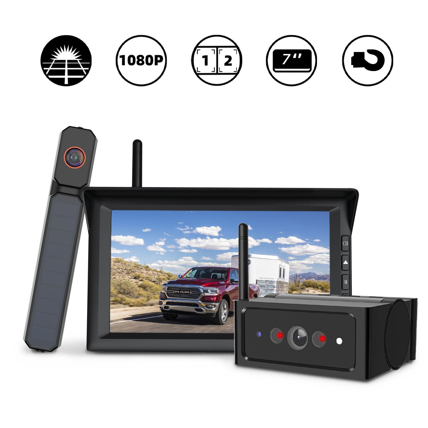 Solar3C Dual Wireless Backup Camera Kit with Display – AUTO-VOX
