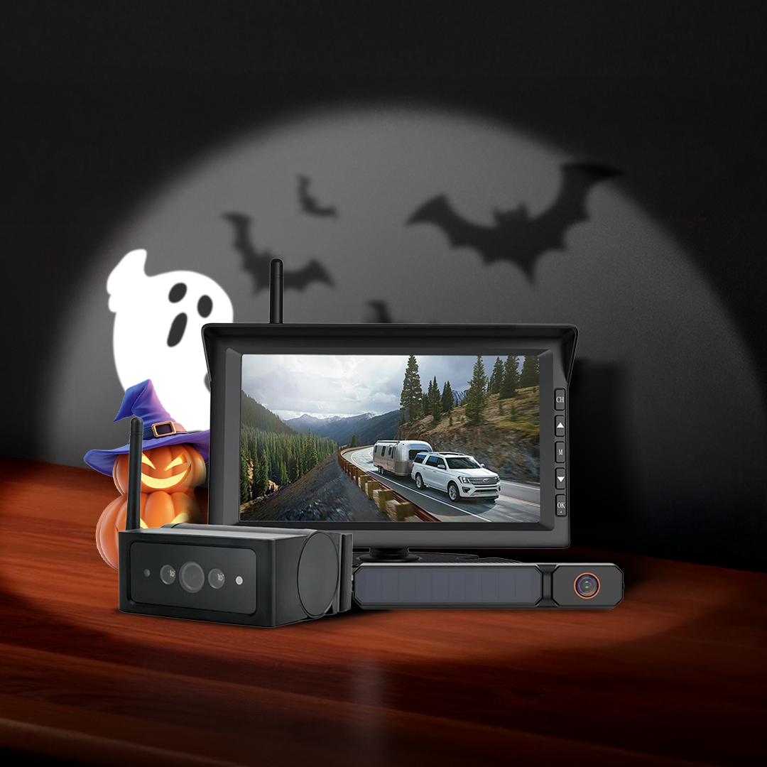 Solar3C Dual Backup Camera Kit with Monitor – 2 Wireless Cameras for RV/Trailer