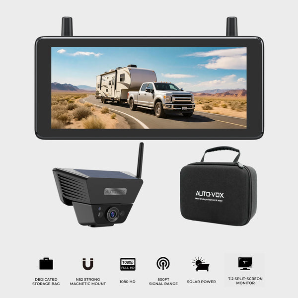 Solar 5B RV Magnetic Backup Camera with Loop Recording