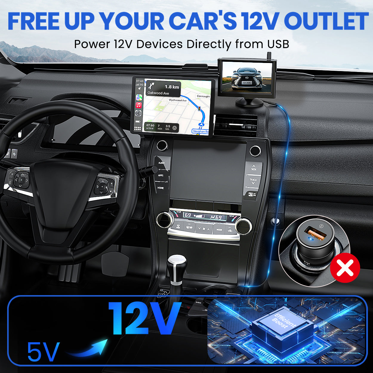 USB DC 5V to 12V Step Up Charging Cable