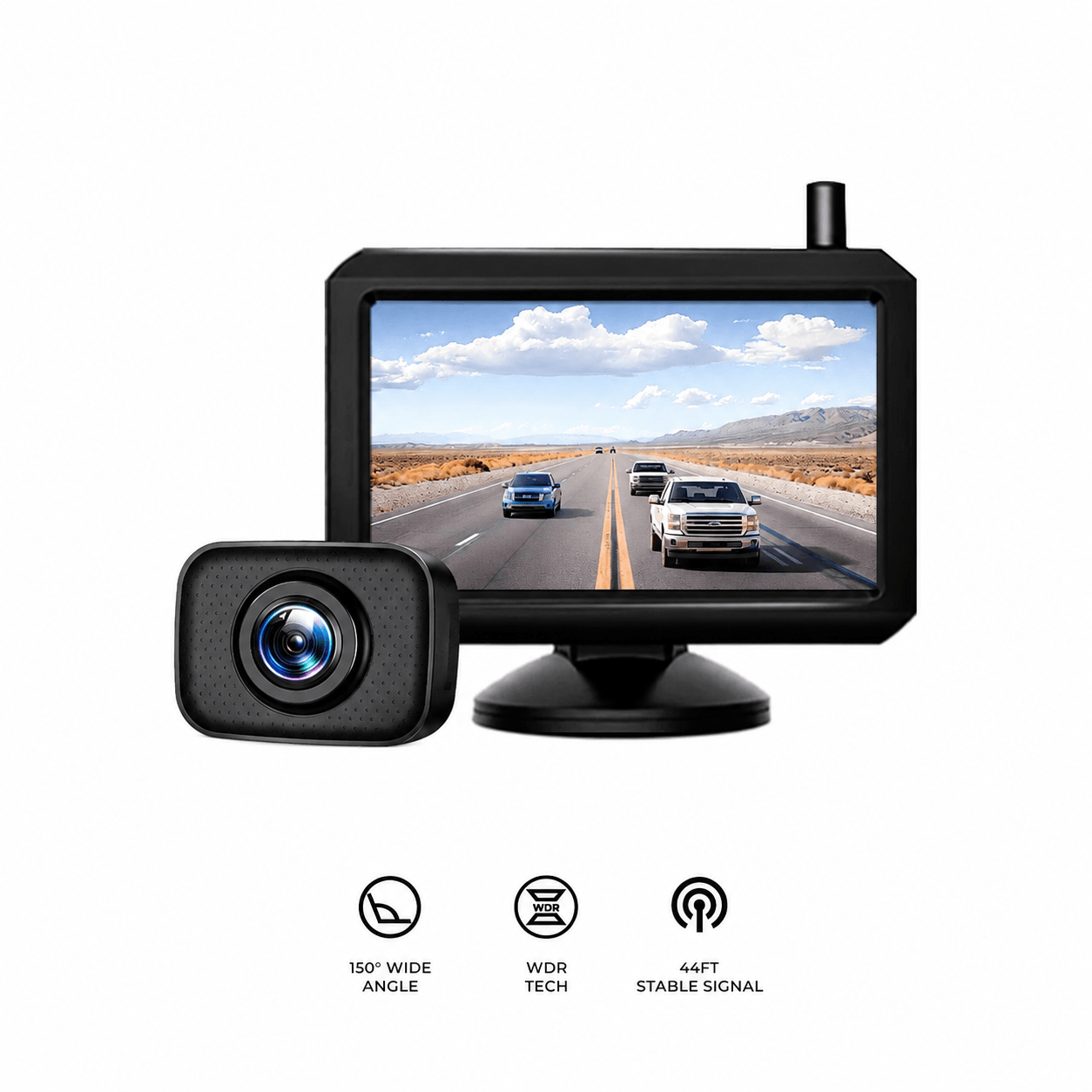 W7 480P Wireless Backup Camera Kit Pickup Truck 5" Monitor