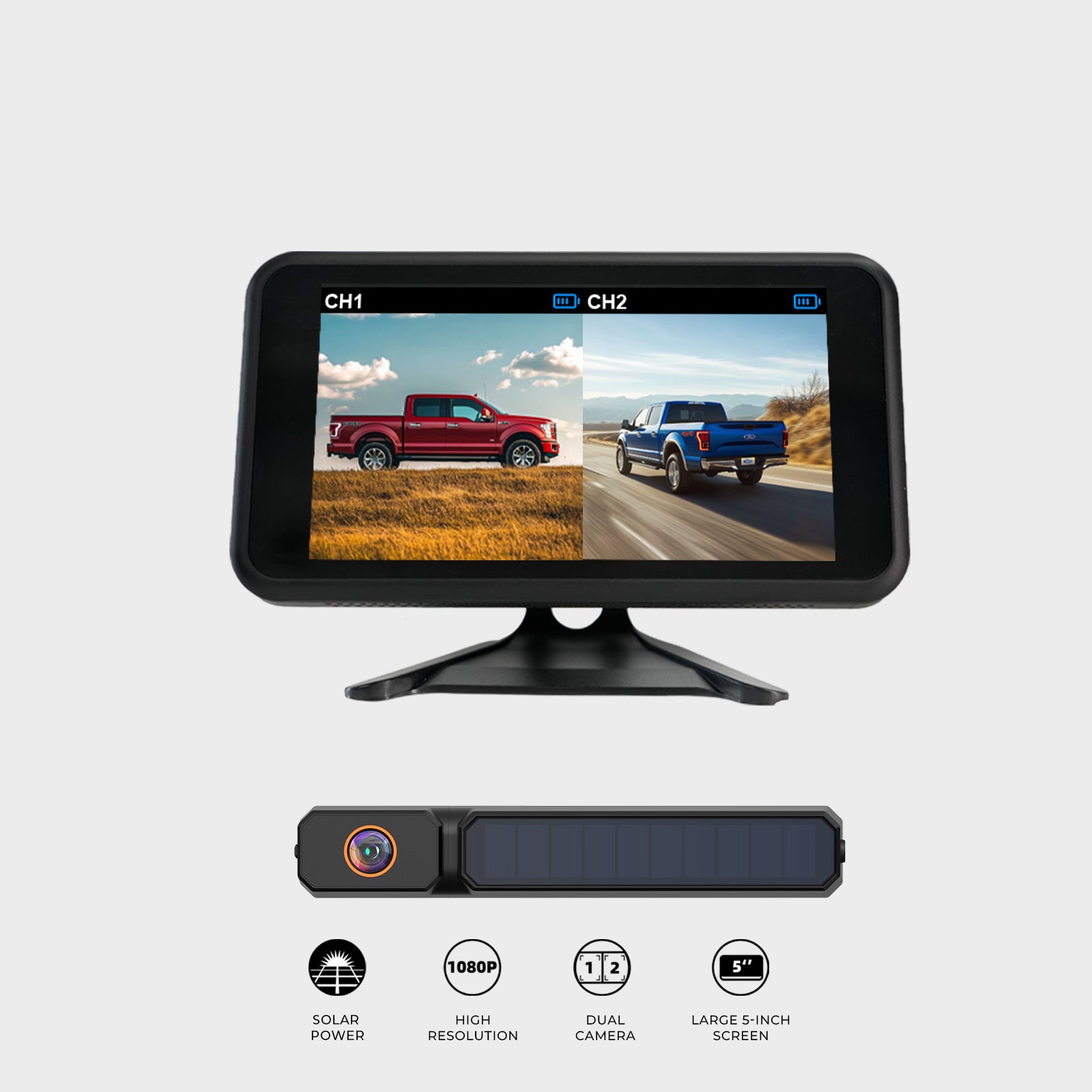 Solar3A Plus 1080P Rechargeable Wireless Backup Camera with Dual Channels Support