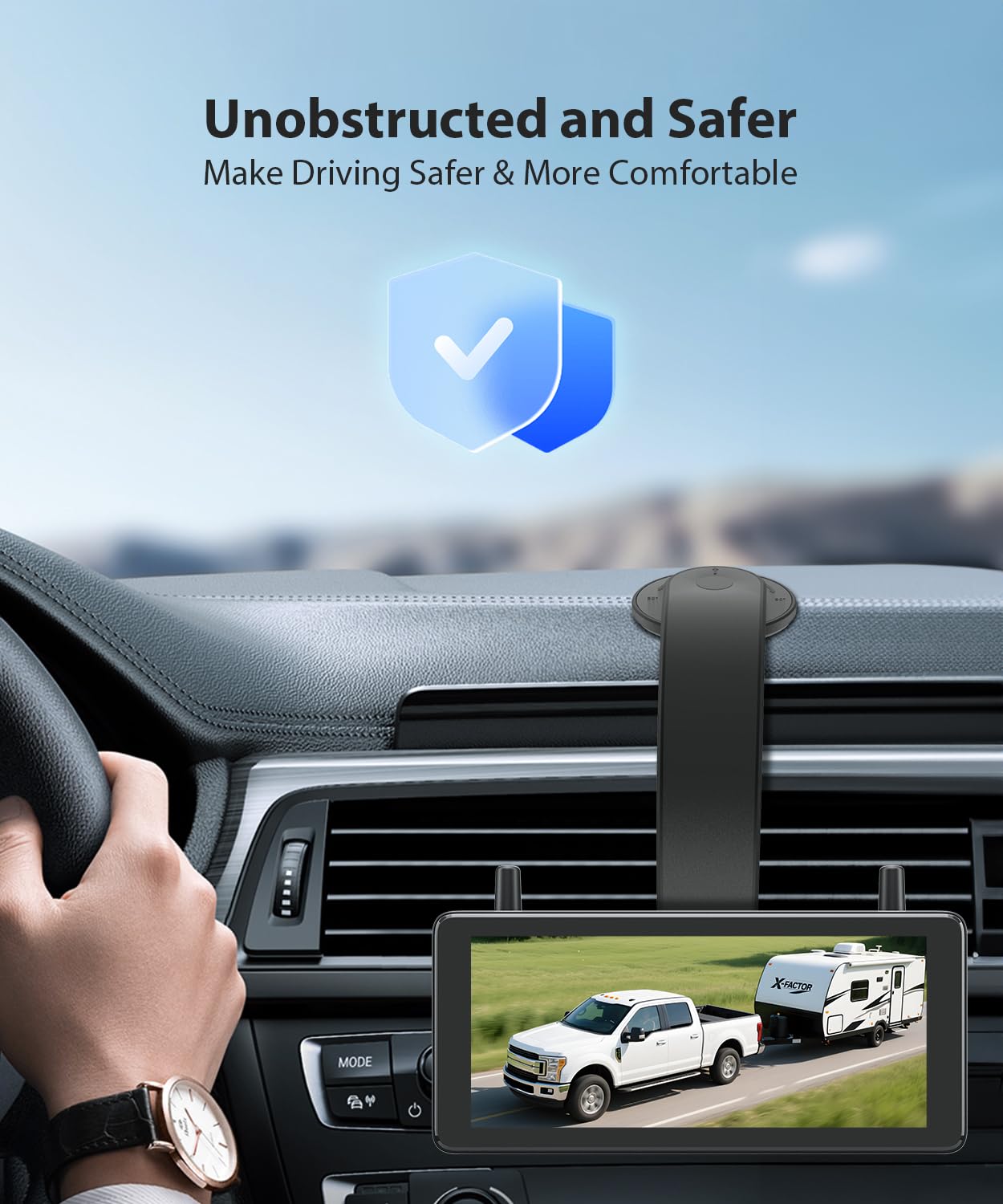 T3 Bendable Car Mount for Backup Camera Monitor