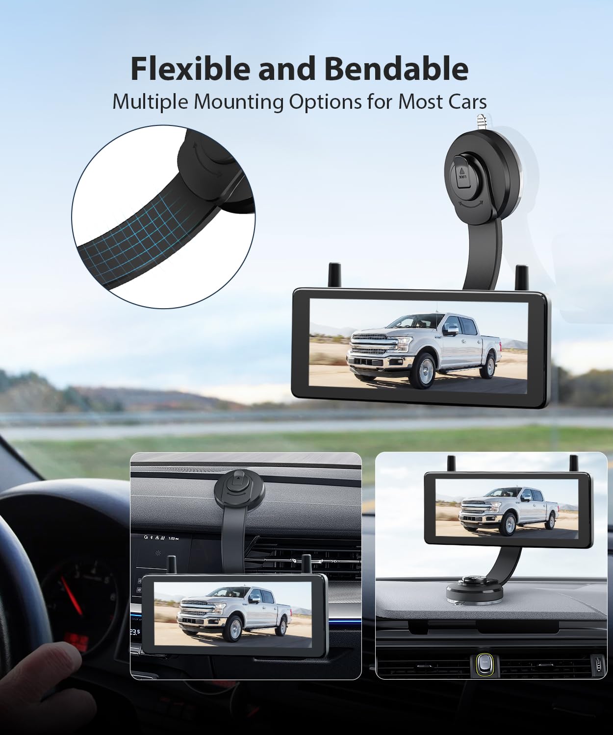 X8 Suction Cup Mount for Backup Camera Monitor