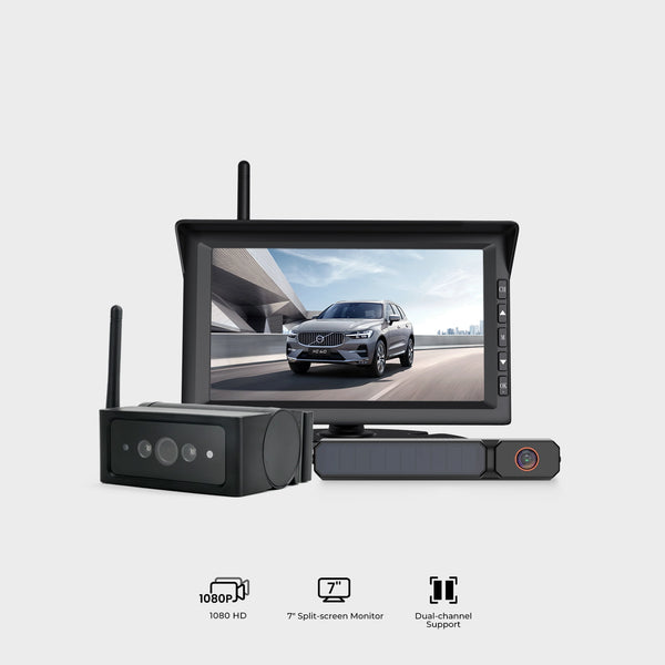Solar3C Dual Backup Camera Kit with Monitor – 2 Wireless Cameras for RV/Trailer