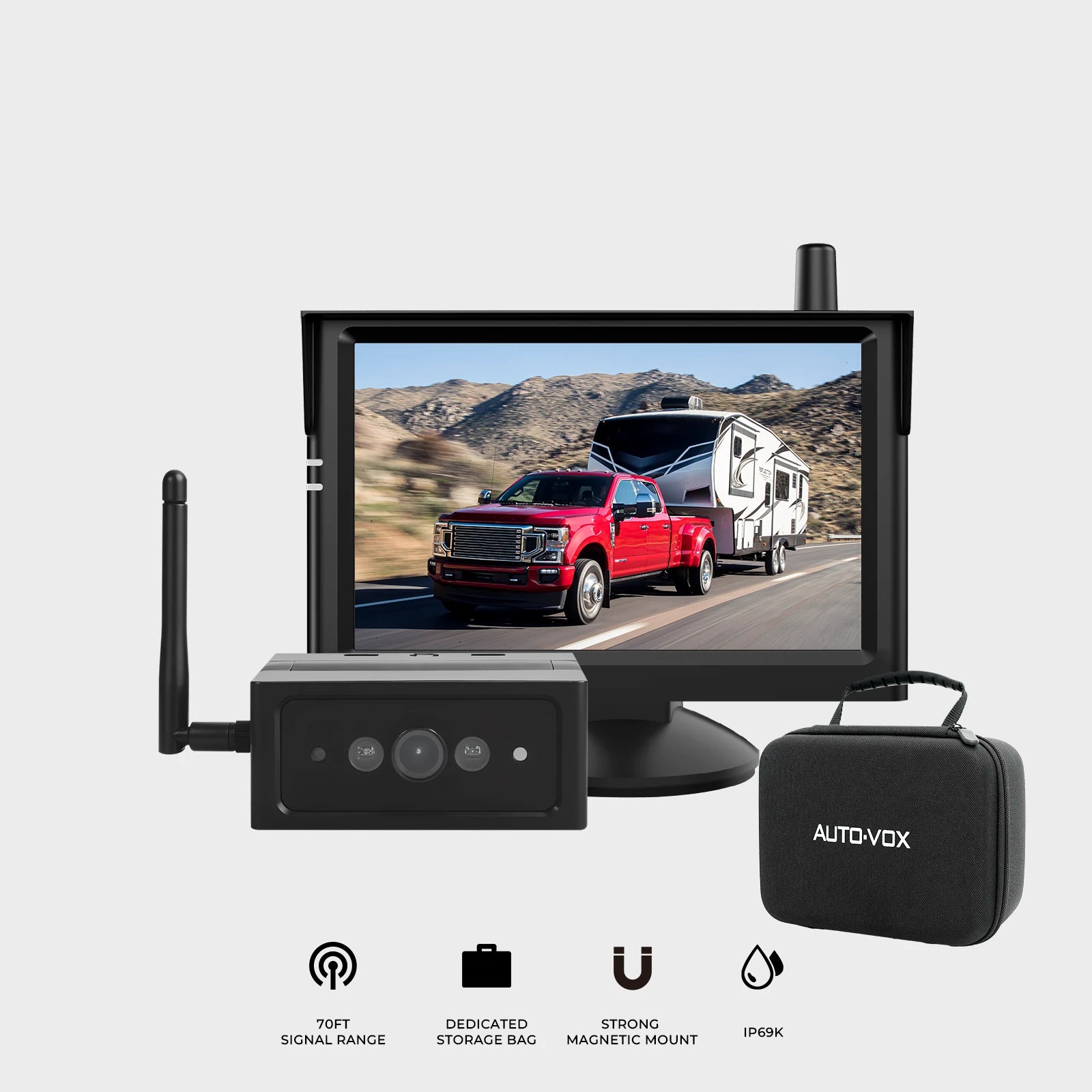 Solar4 B 1080P Magnetic Portable Backup Camera Wireless with 5