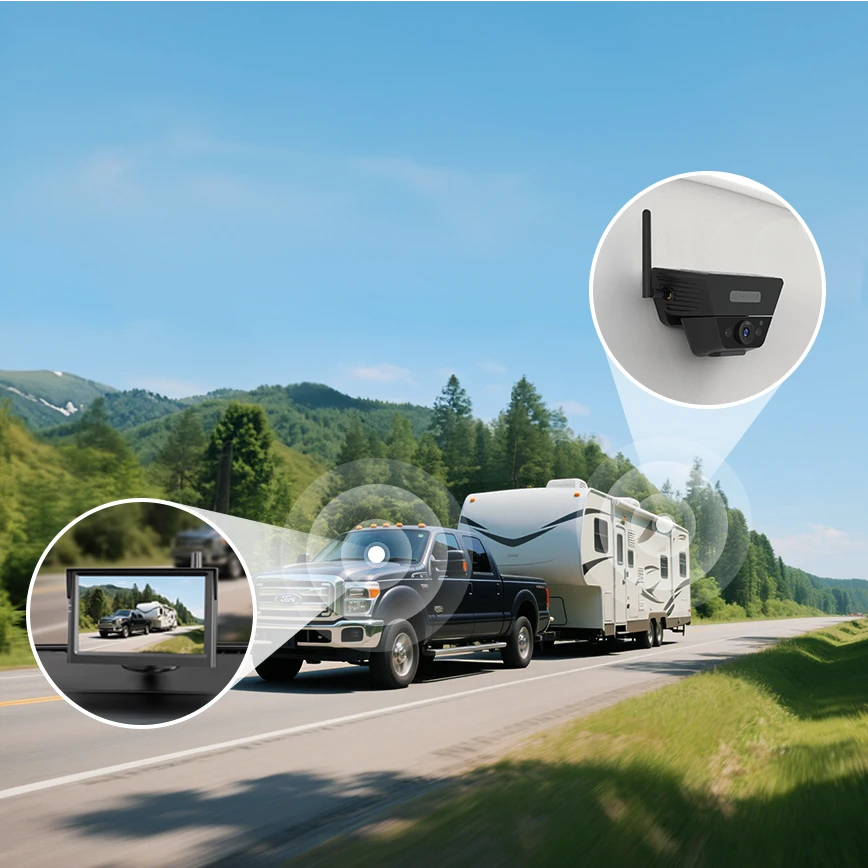 Solar 5A Wireless Magnetic Backup Camera for RV & Campers