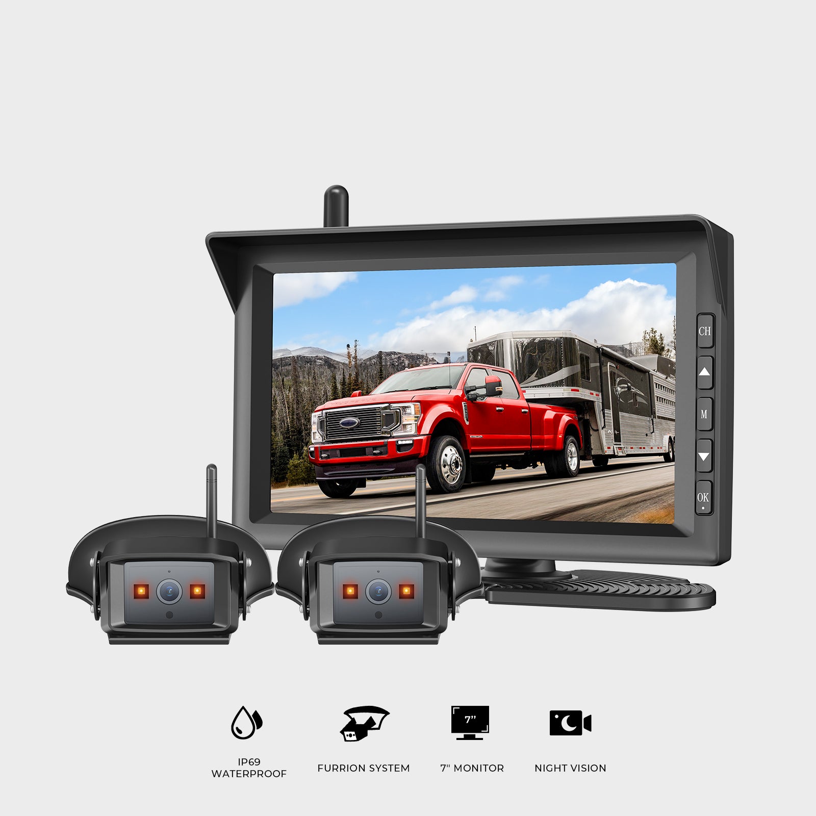 W10 For Furrion Backup Camera For RV with 7" Monitor
